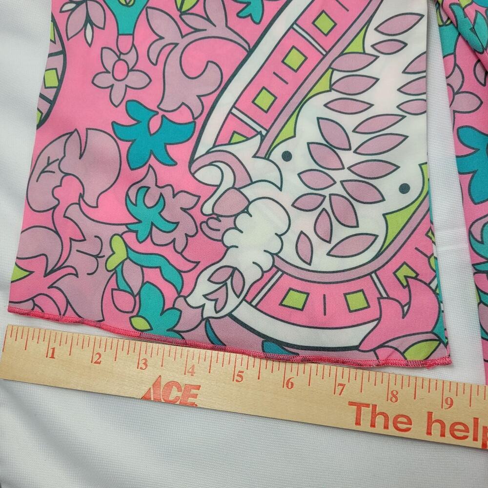 NWT Groovy Pink Green Multicolor Paisley Boho Top Festival Bell Sleeve size XL - Picture 7 of 10